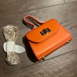 Fashion Nova Orange Leather Crossbody Bag